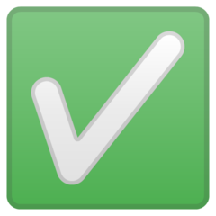 Biểu tượng cảm xúc Dấu chọn đậm màu trắng trông như thế nào trên Google.