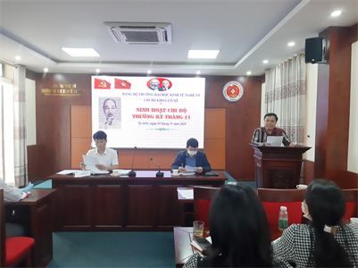 Chi bộ Khoa Cơ sở tổ chức sinh hoạt mẫu theo Quy định số 08-QĐ/TU của Ban Thường vụ Tỉnh ủy về đánh giá chất lượng sinh hoạt chi bộ