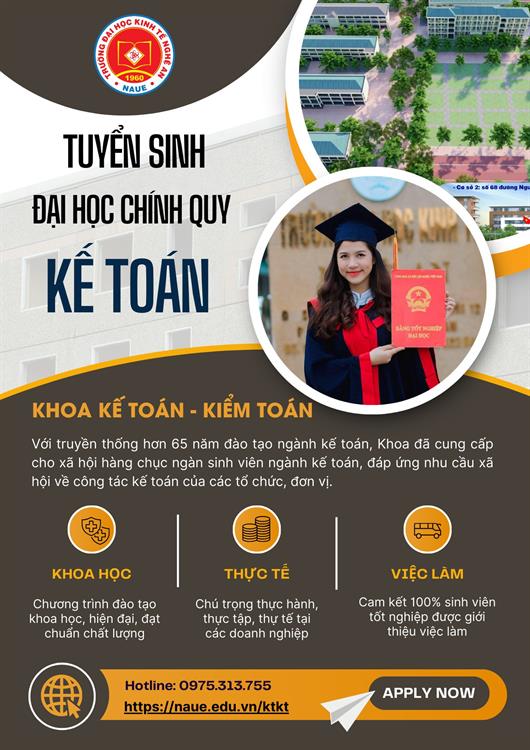 NGÀNH KẾ TOÁN - ĐÁP ỨNG THỰC TẾ - ĐÓN ĐẦU CÔNG NGHỆ - HỘI NHẬP QUỐC TẾ