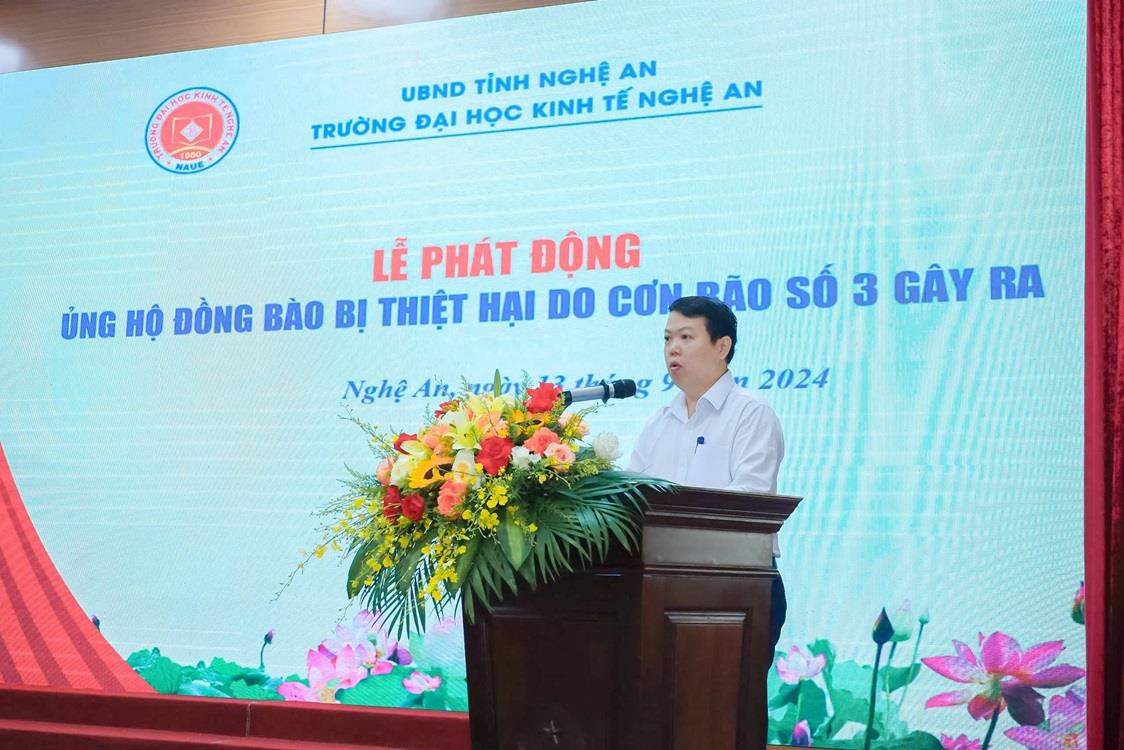 Trường Đại học Kinh tế Nghệ An chung tay hỗ trợ đồng bào miền Bắc bị bão lũ