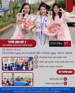 TRƯỜNG ĐẠI HỌC NGHỆ AN THÔNG BÁO TUYỂN SINH BỔ SUNG ĐỢT 2