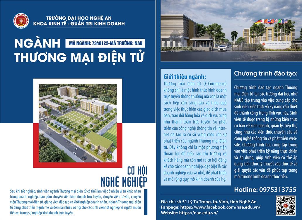 THÔNG TIN TUYỂN SINH NGÀNH THƯƠNG MẠI ĐIỆN TỬ NĂM 2025