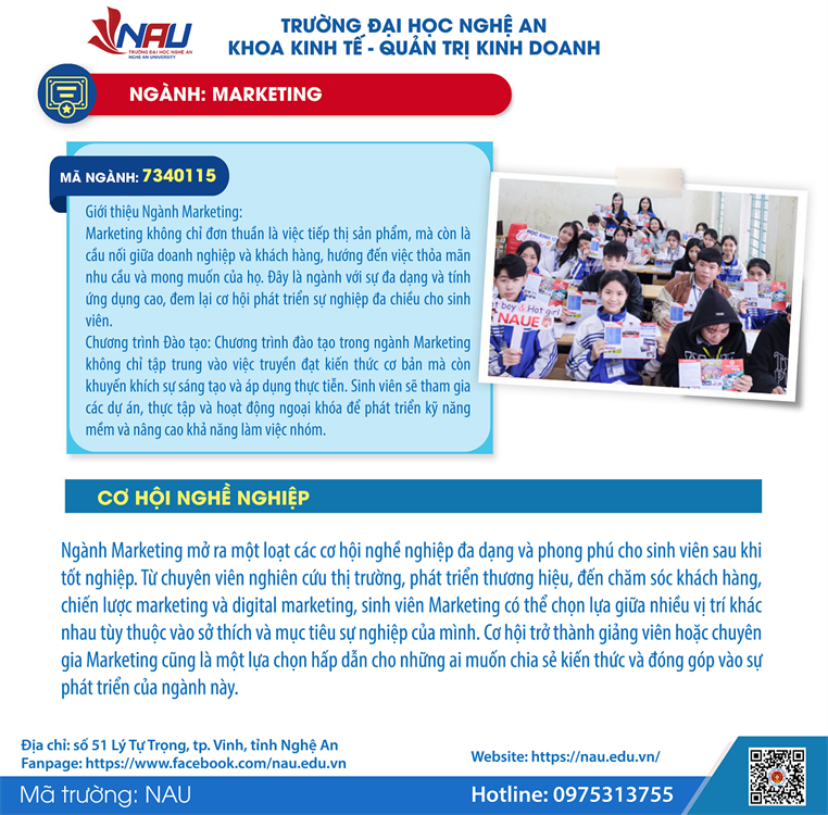 THÔNG TIN TUYỂN SINH NGÀNH MARKETING NĂM 2025
