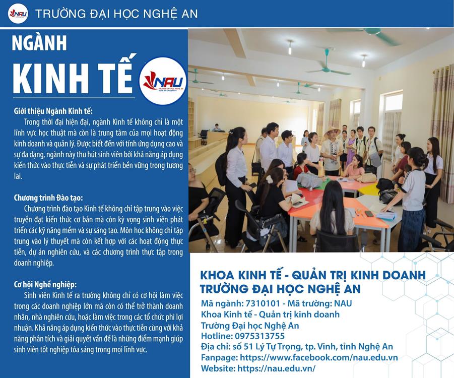 THÔNG TIN TUYỂN SINH NGÀNH KINH TẾ NĂM 2025