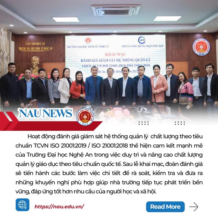 Tiếp tục khẳng định chất lượng quản lý giáo dục tại Trường Đại học Nghệ An
