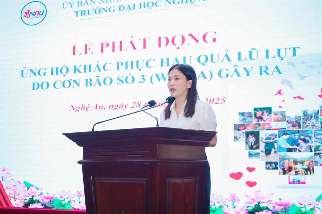  Trường Đại học Nghệ An (NAU) tổ chức lễ phát động ủng hộ khắc phục hậu quả lũ lụt do cơn bão số 3 gây ra 