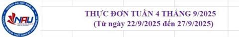 Thực đơn tuần 4 tháng 9/2025 