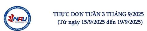 Thực đơn tuần 3 tháng 9/2025