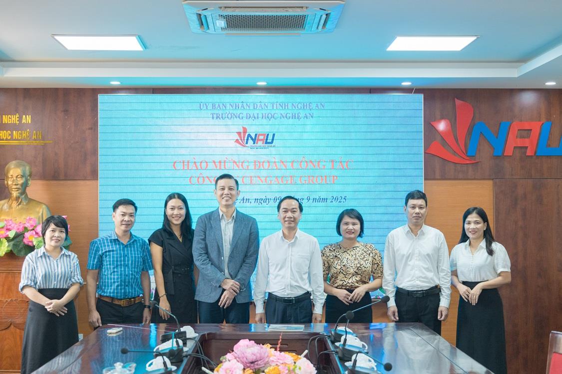 Trường Đại học Nghệ An làm việc với Tập đoàn CENGAGE GROUP: Bước tiến chiến lược trong phát triển chương trình đào tạo và thư viện số chuẩn quốc tế