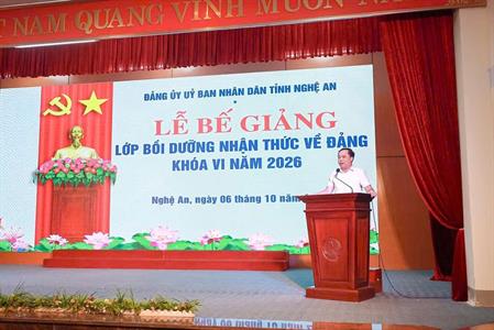 Bế giảng lớp bồi dưỡng nhận thức về đảng khóa VI năm 2026