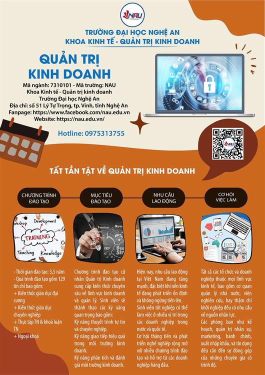 GIỚI THIỆU CHƯƠNG TRÌNH ĐÀO TẠO NGÀNH QUẢN TRỊ KINH DOANH NĂM 2026