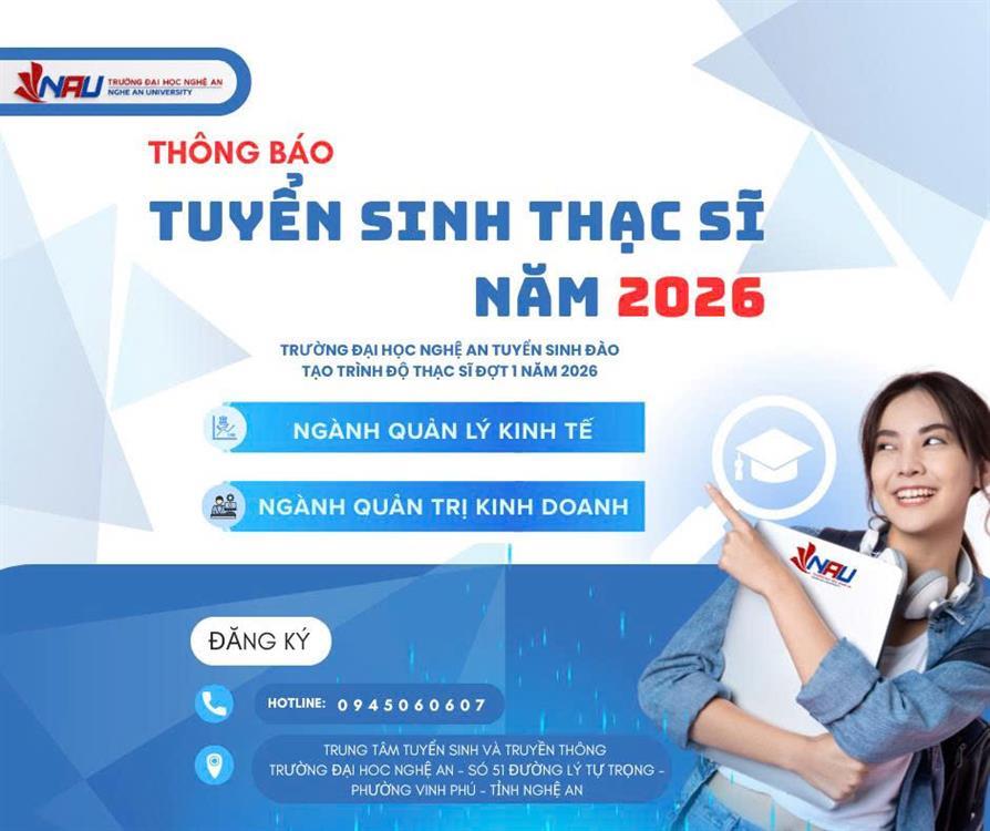 Thông báo Tuyển sinh thạc sĩ đợt 1 năm 2026