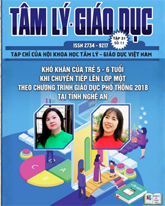 Bài viết: KHÓ KHĂN CỦA TRẺ 5 - 6 TUỔI KHI CHUYỂN TIẾP LÊN LỚP MỘT THEO CHƯƠNG TRÌNH GIÁO DỤC PHỔ THÔNG 2018 TẠI TỈNH NGHỆ AN