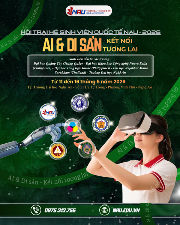 NAU INTERNATIONAL SUMMER CAMP 2026 “AI & Di sản – Kết nối tương lai”