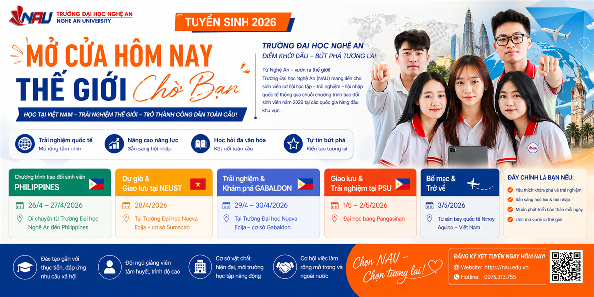 Sinh viên Trường Đại học Nghệ An tham gia chương trình trải nghiệm quốc tế tại Philippines