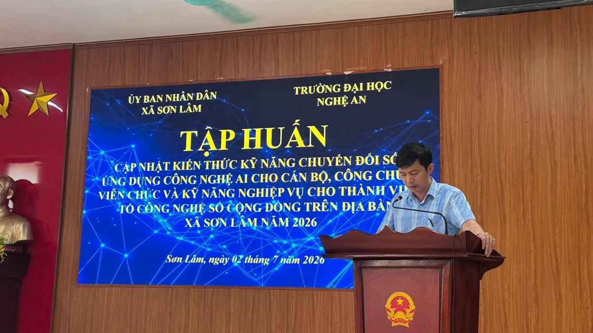 KHOA CNTT - TRƯỜNG ĐẠI HỌC NGHỆ AN THÚC ĐẨY CHUYỂN ĐỔI SỐ VÀ ỨNG DỤNG AI TẠI XÃ SƠN LÂM