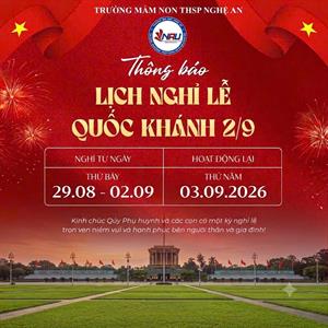 Thông báo nghỉ lễ Quốc khánh 2/9