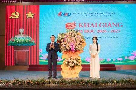 TRƯỜNG ĐẠI HỌC NGHỆ AN TRANG TRỌNG TỔ CHỨC LỄ KHAI GIẢNG NĂM HỌC 2026 - 2027