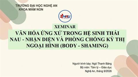 Văn hóa ứng xử trong hệ sinh thái NAU – Nhận diện và phòng chống kỳ thị ngoại hình (Body-Shaming)